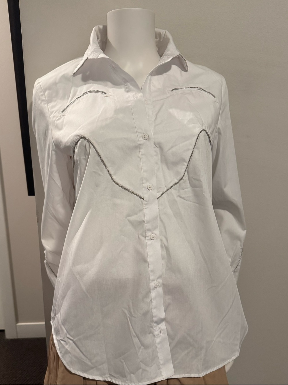 Lela Rose White Poplin Ranch Shirt - NWT!